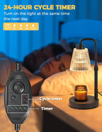 Godonlif Candle Warmer Lamp with Timer - Size reference