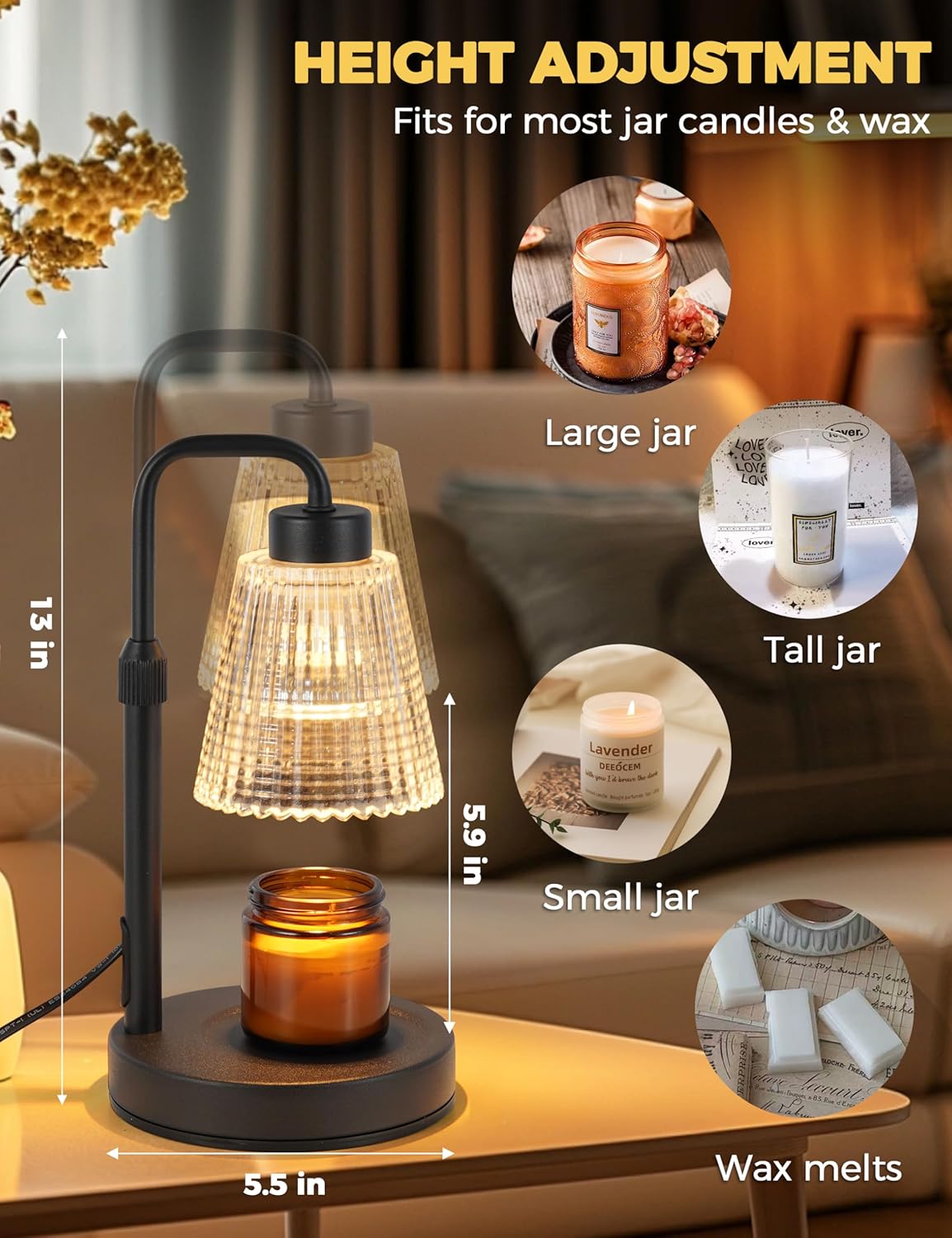 Godonlif Candle Warmer Lamp with Timer - In use