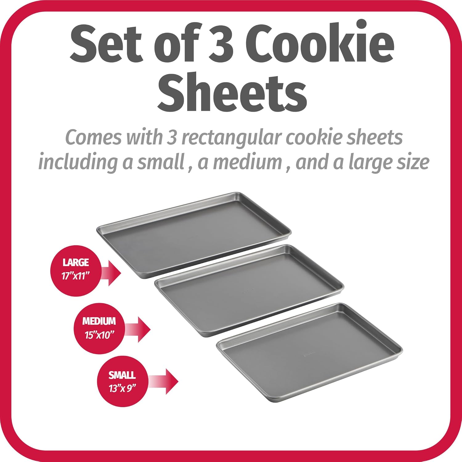 GoodCook Nonstick Baking Sheet Set, 3-Pc - Detail view