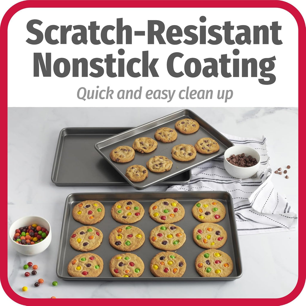 GoodCook Nonstick Baking Sheet Set, 3-Pc - Size reference