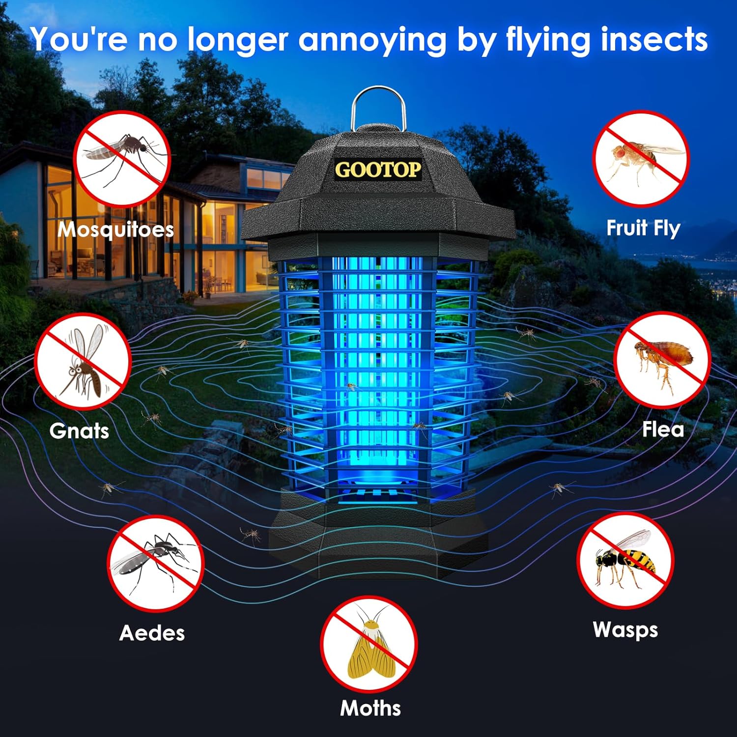 Gootop Outdoor Bug Zapper 4200V - Detail view