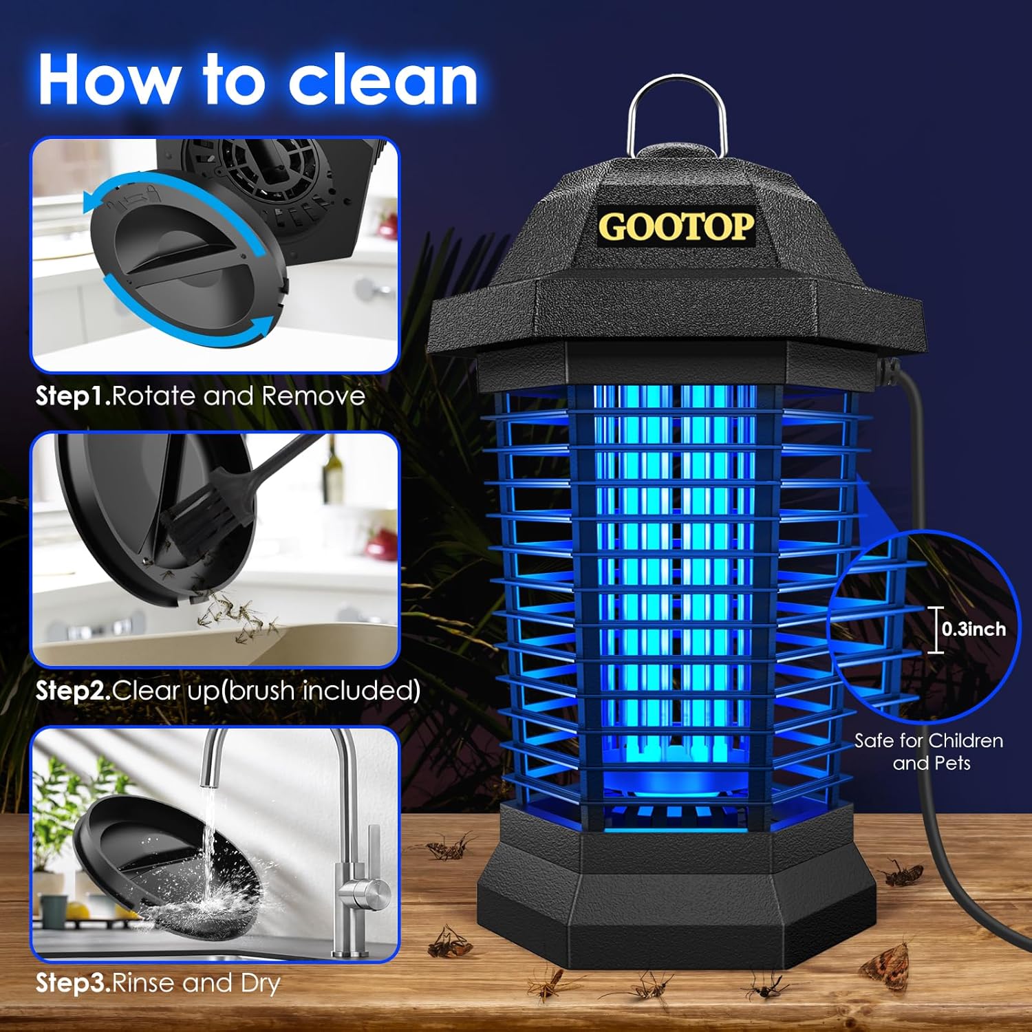 Gootop Outdoor Bug Zapper 4200V - Packaging