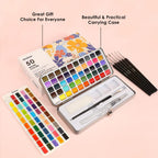 Grabie 50 Colors Watercolor Paint Set with Brush - Size reference