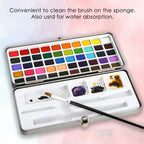 Grabie 50 Colors Watercolor Paint Set with Brush - In use