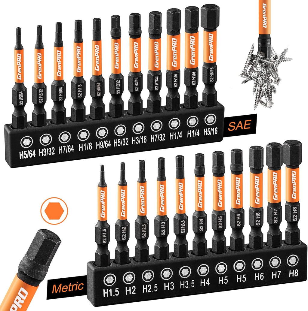 Grenpro 22pc Allen Wrench Drill Bit Set
