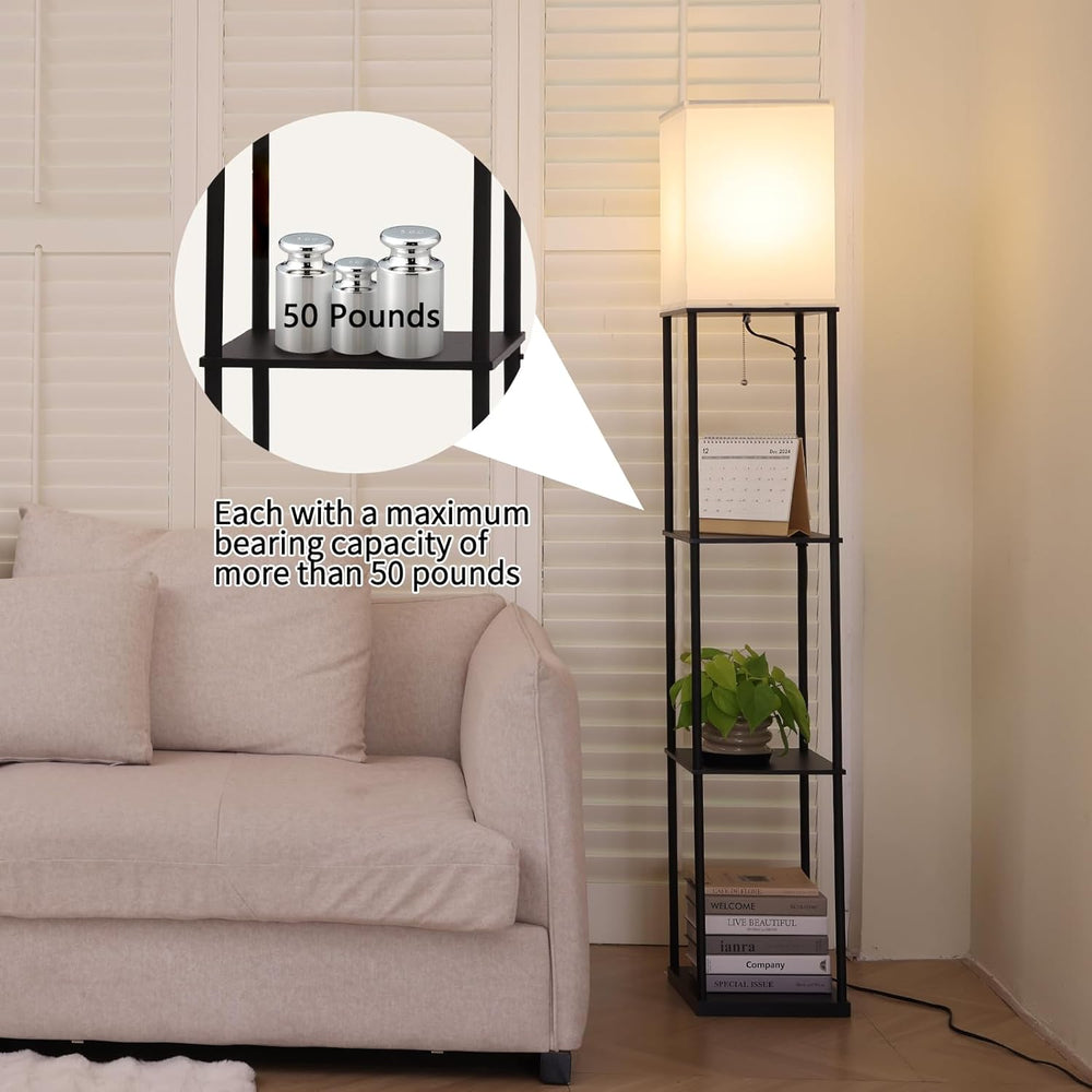 Gupuzm Floor Lamp with Shelves, Corner Design - Alternate angle