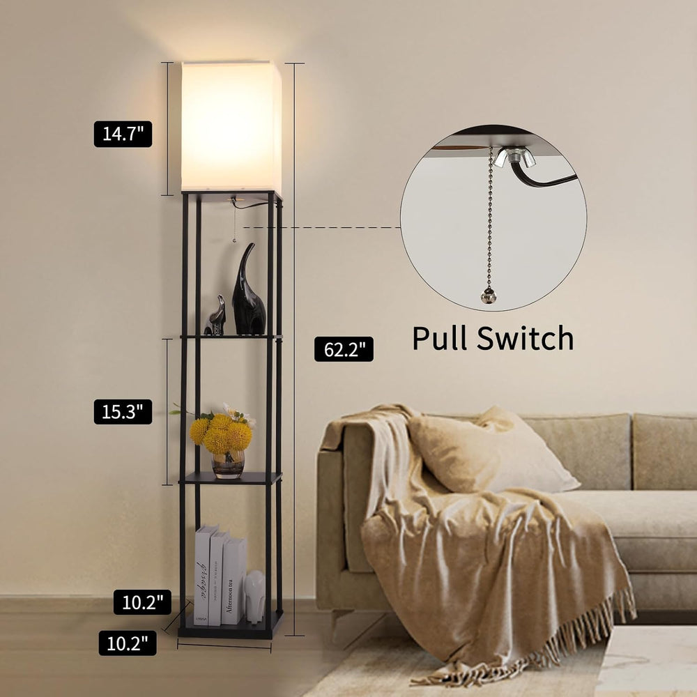 Gupuzm Floor Lamp with Shelves, Corner Design - Close-up
