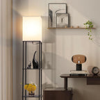 Gupuzm Floor Lamp with Shelves, Corner Design - In use