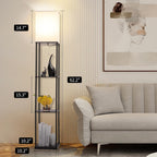 Gupuzm Floor Lamp with Shelves, Corner Design - Packaging