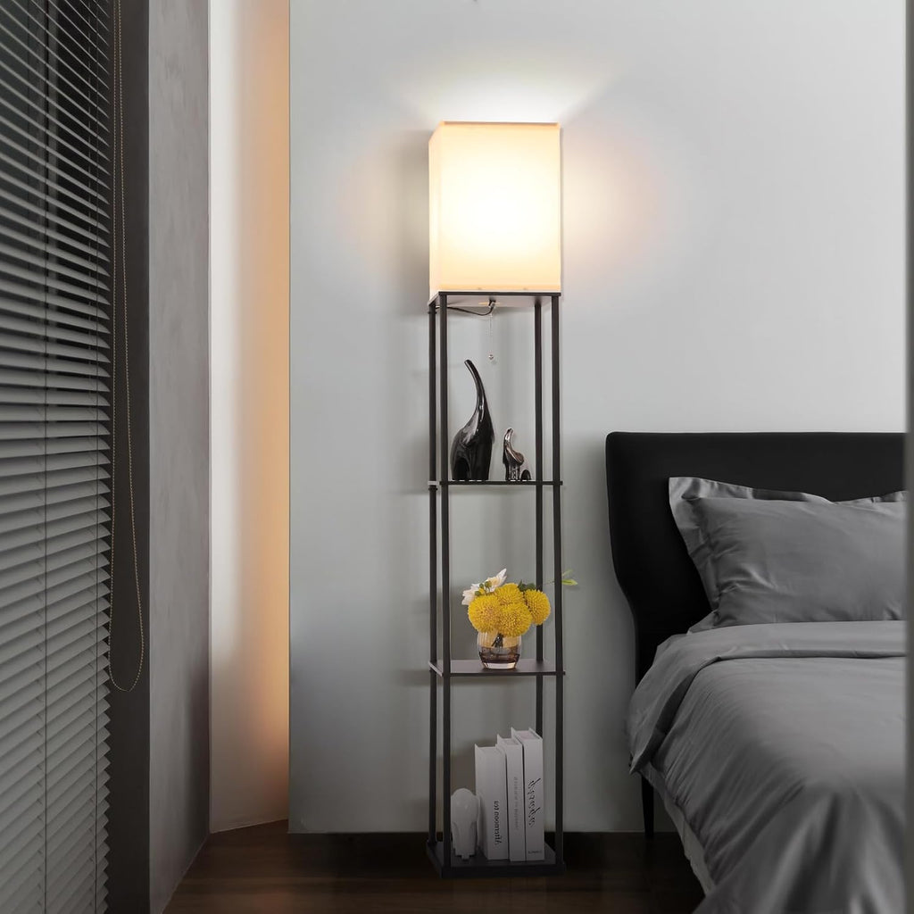 Gupuzm Floor Lamp with Shelves, Corner Design - Additional view