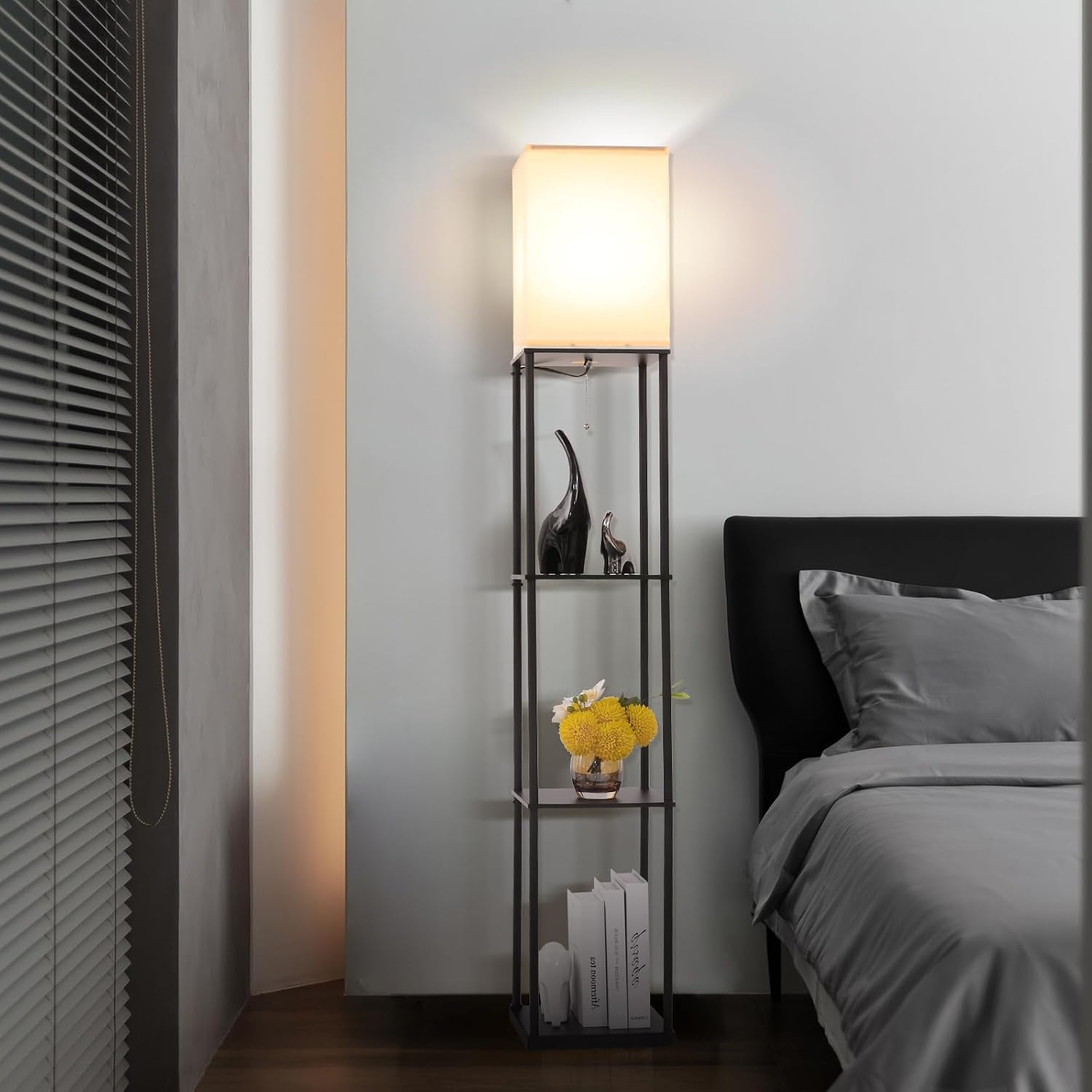 Gupuzm Floor Lamp with Shelves, Corner Design - Additional view