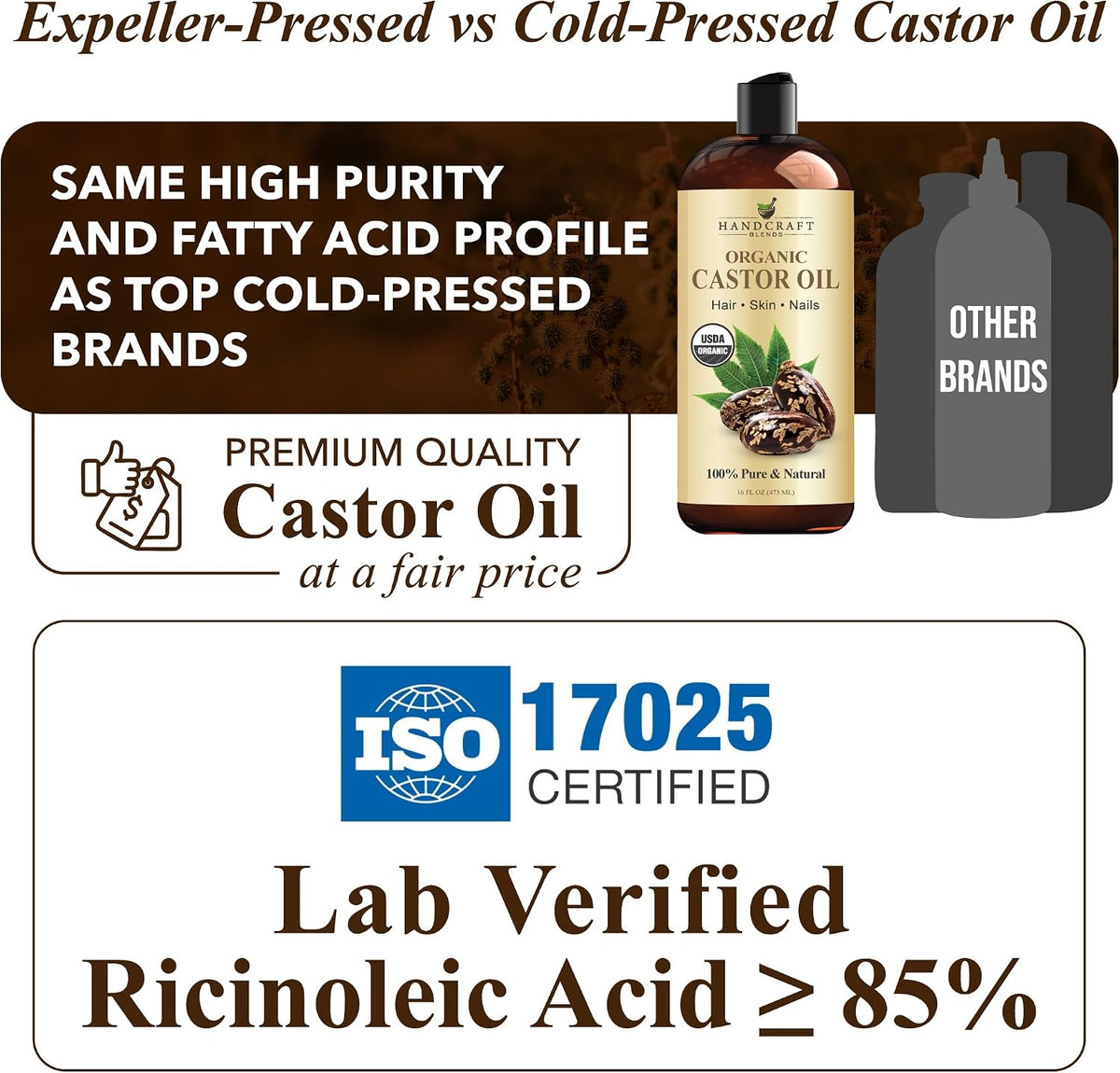 Handcraft Blends Organic Castor Oil, 16 Fl Oz - Detail view