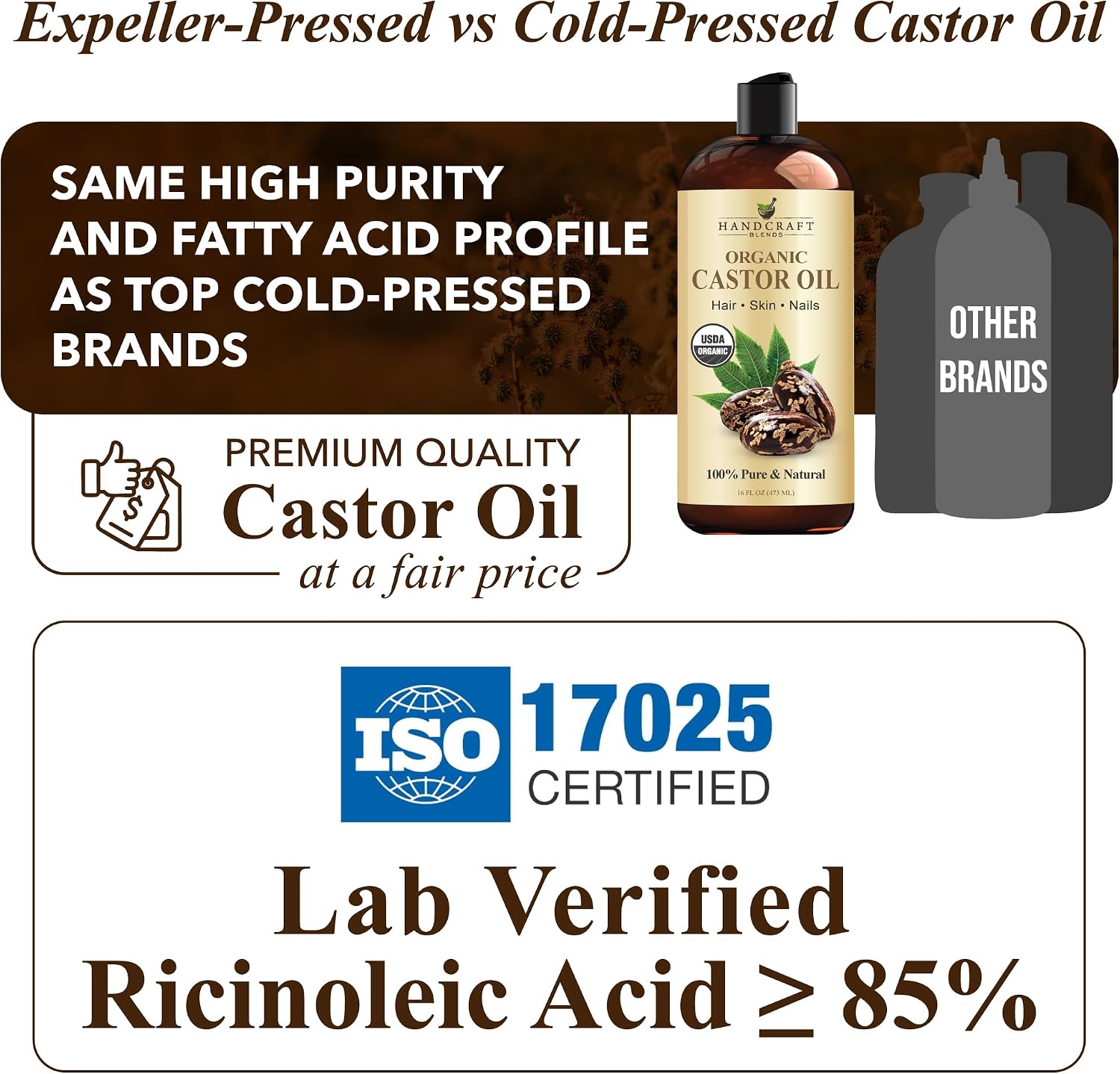 Handcraft Blends Organic Castor Oil, 16 Fl Oz - Detail view