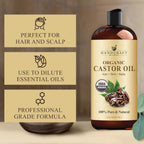 Handcraft Blends Organic Castor Oil, 16 Fl Oz - Size reference