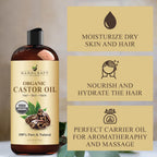 Handcraft Blends Organic Castor Oil, 16 Fl Oz - In use