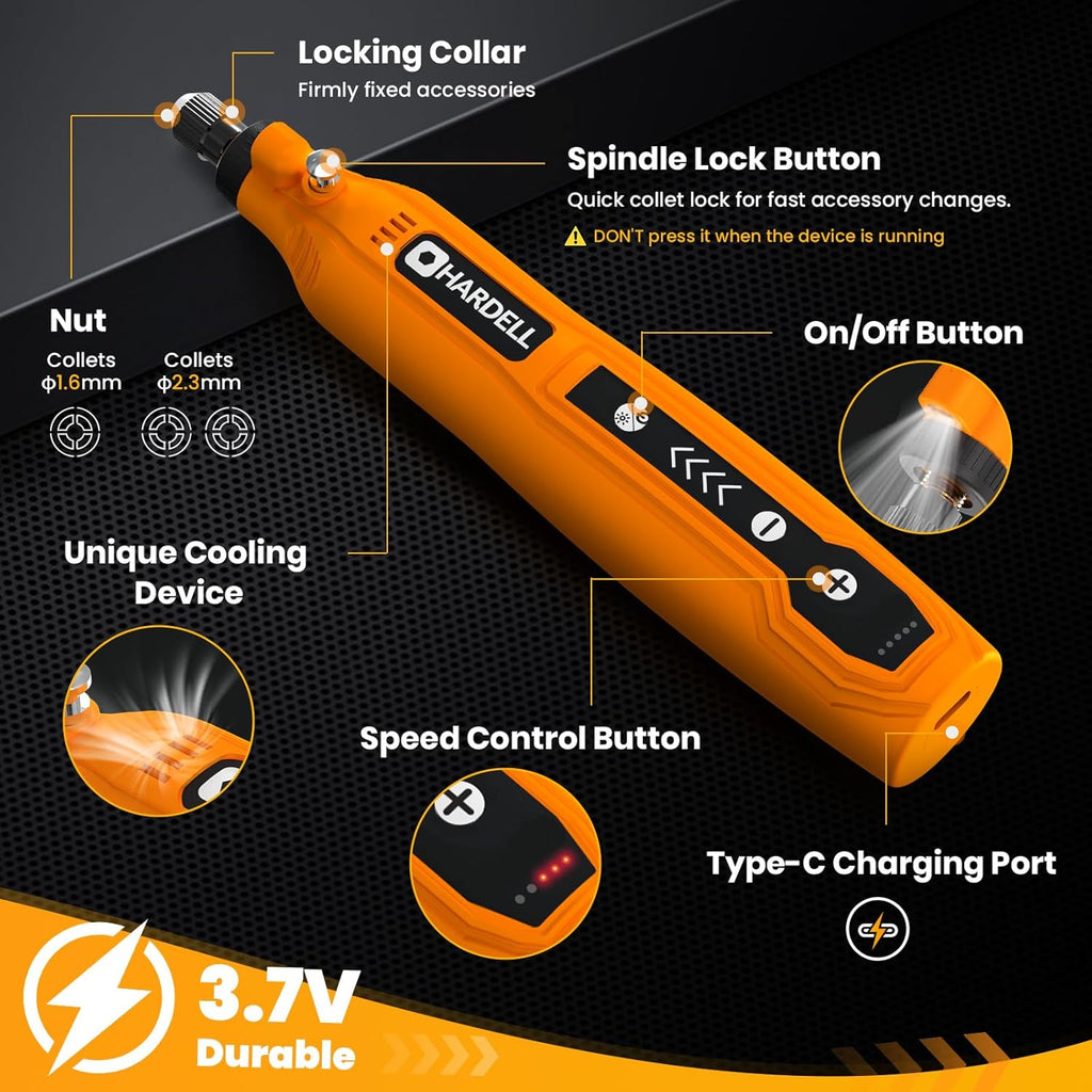 Hardell Mini Cordless Rotary Tool Kit - Detail view