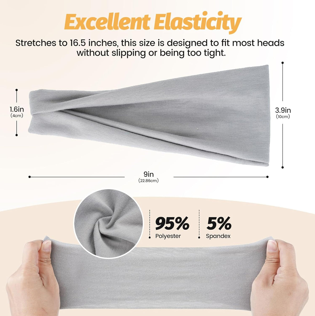 Hsem Headbands for Women, 6 Pack - Detail view