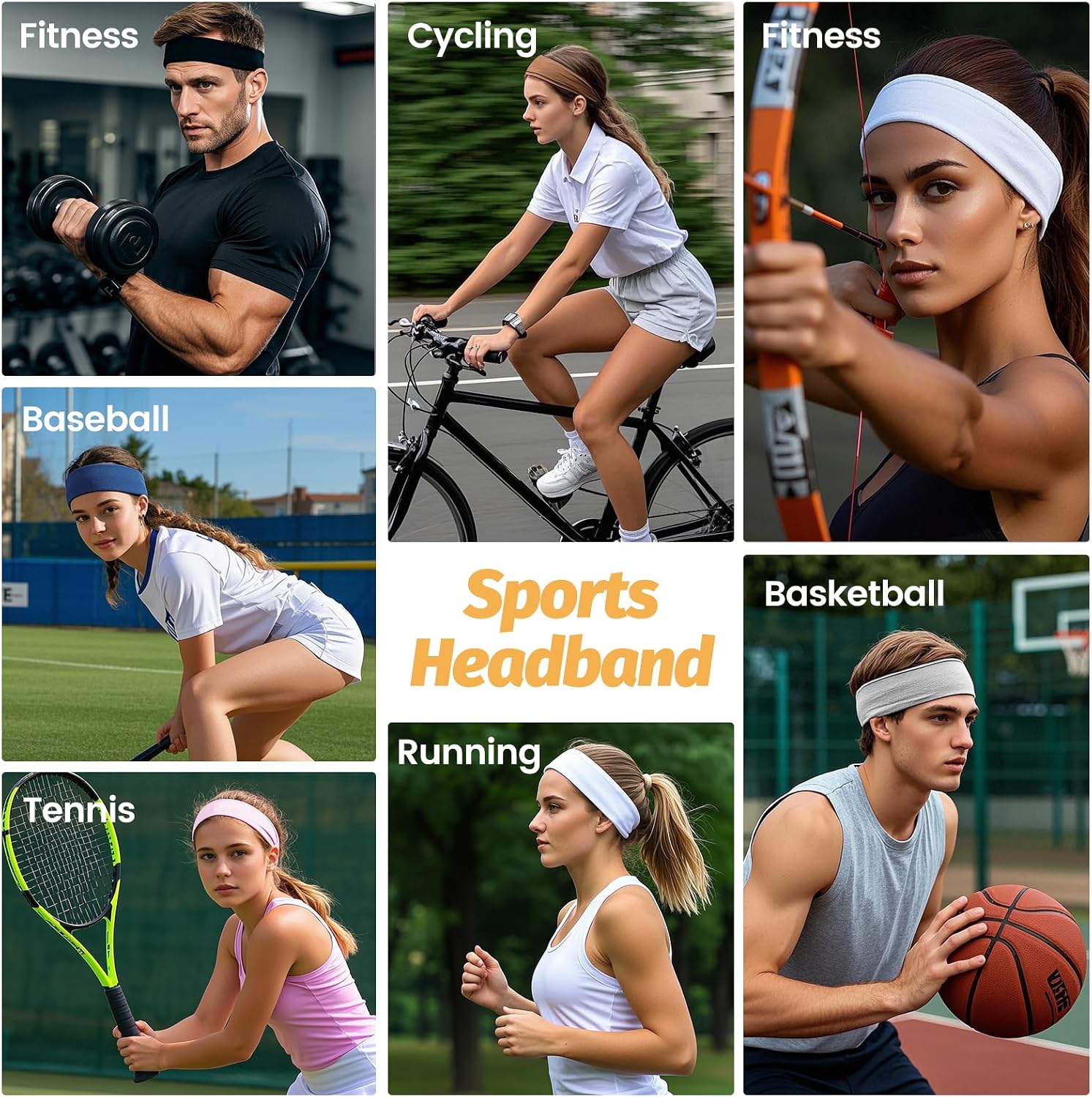 Hsem Headbands for Women, 6 Pack - In use