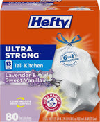 Hefty Ultra Strong 13 Gallon Trash Bags, 80 Ct