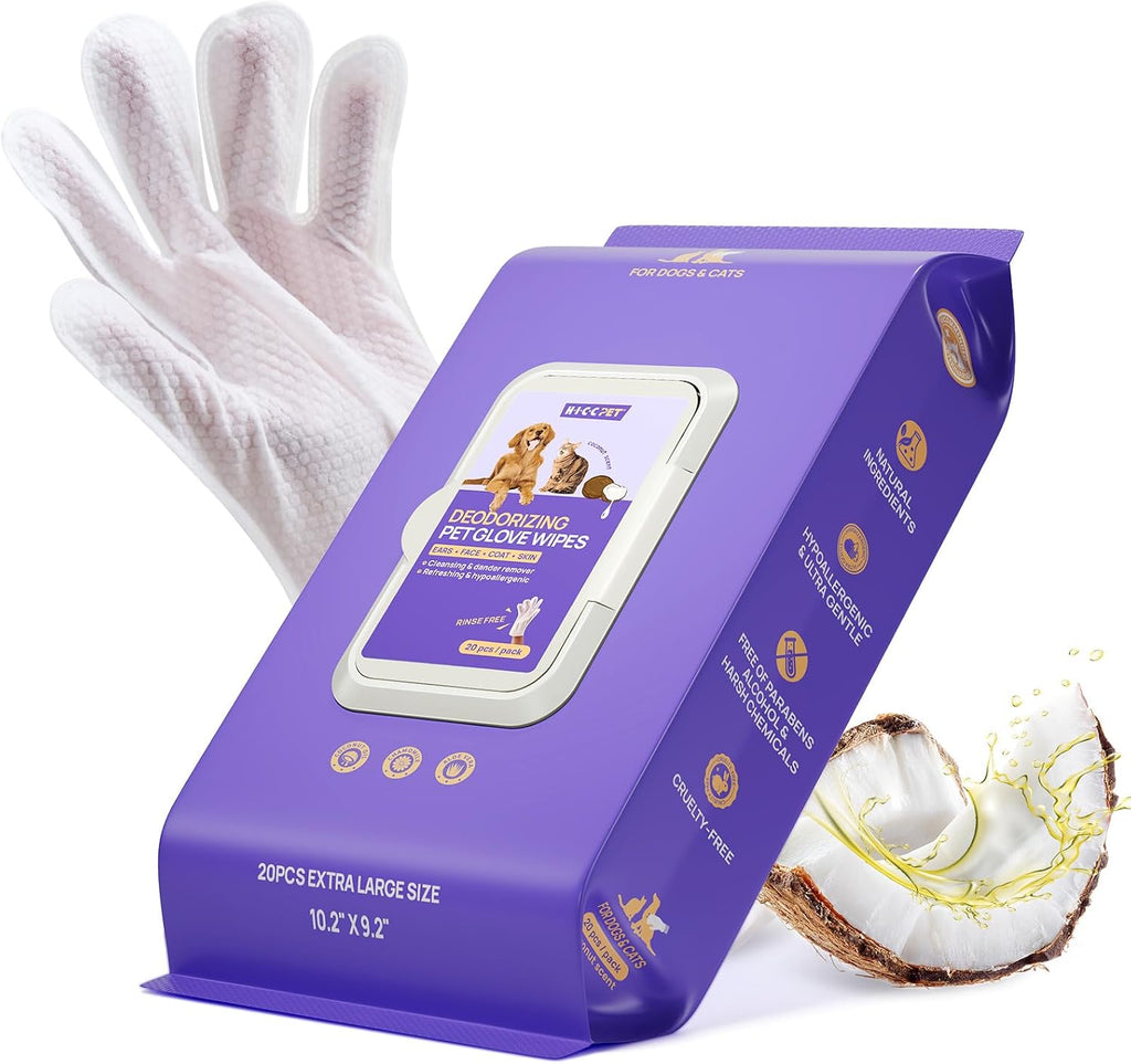HICC Pet Deodorizing Glove Wipes