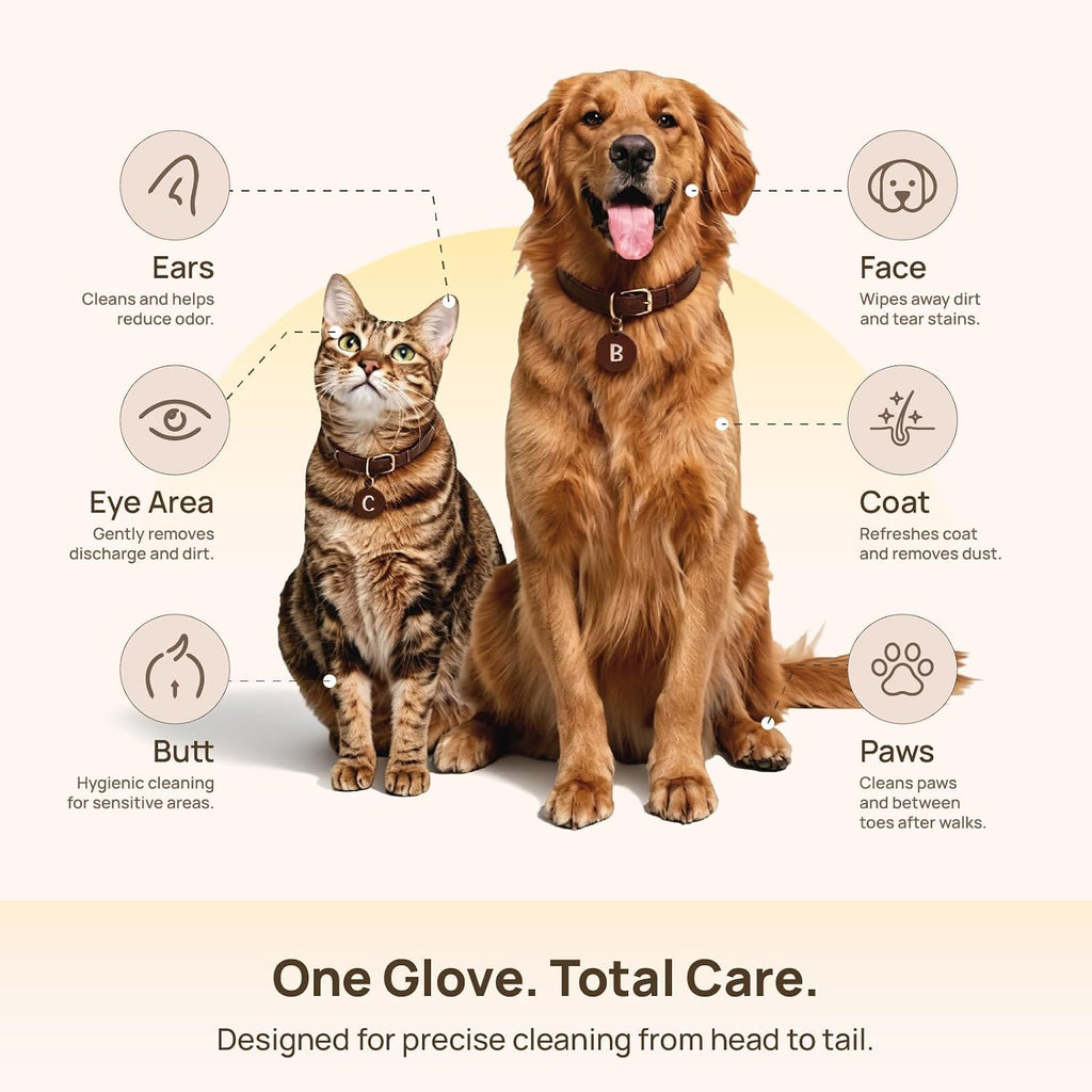 HICC Pet Deodorizing Glove Wipes - In use