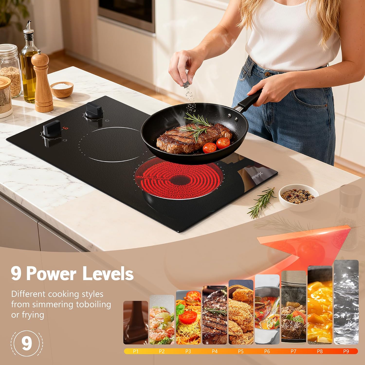 Hobsir 2 Burner Electric Cooktop 110V - Packaging