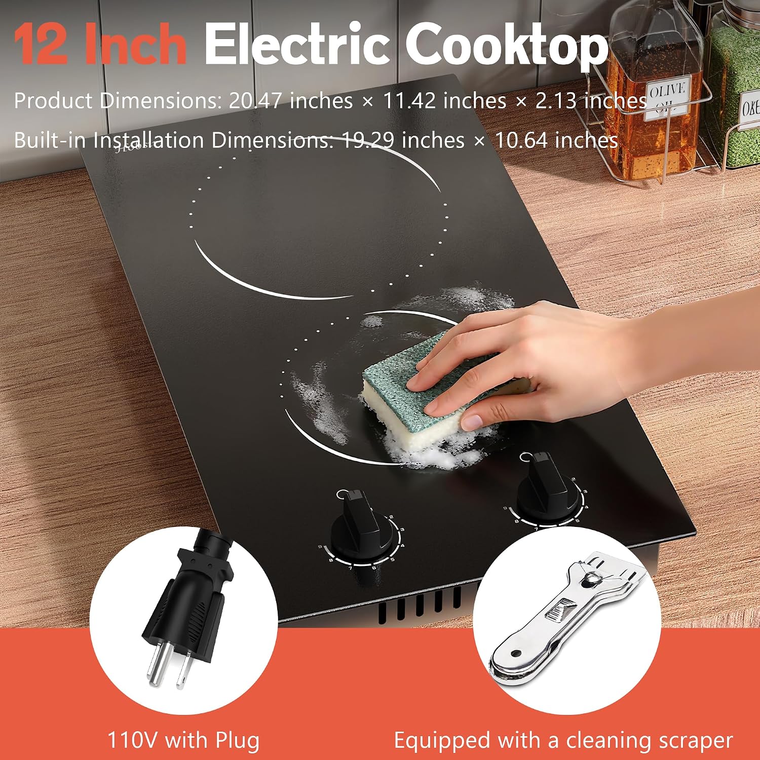 Hobsir 2 Burner Electric Cooktop 110V - Additional view