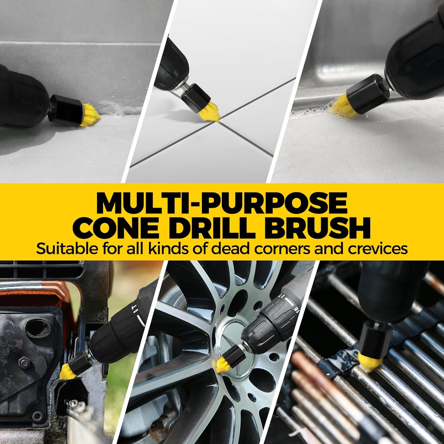 Holikme 6 Pack Drill Brush Scrubber Set - Close-up