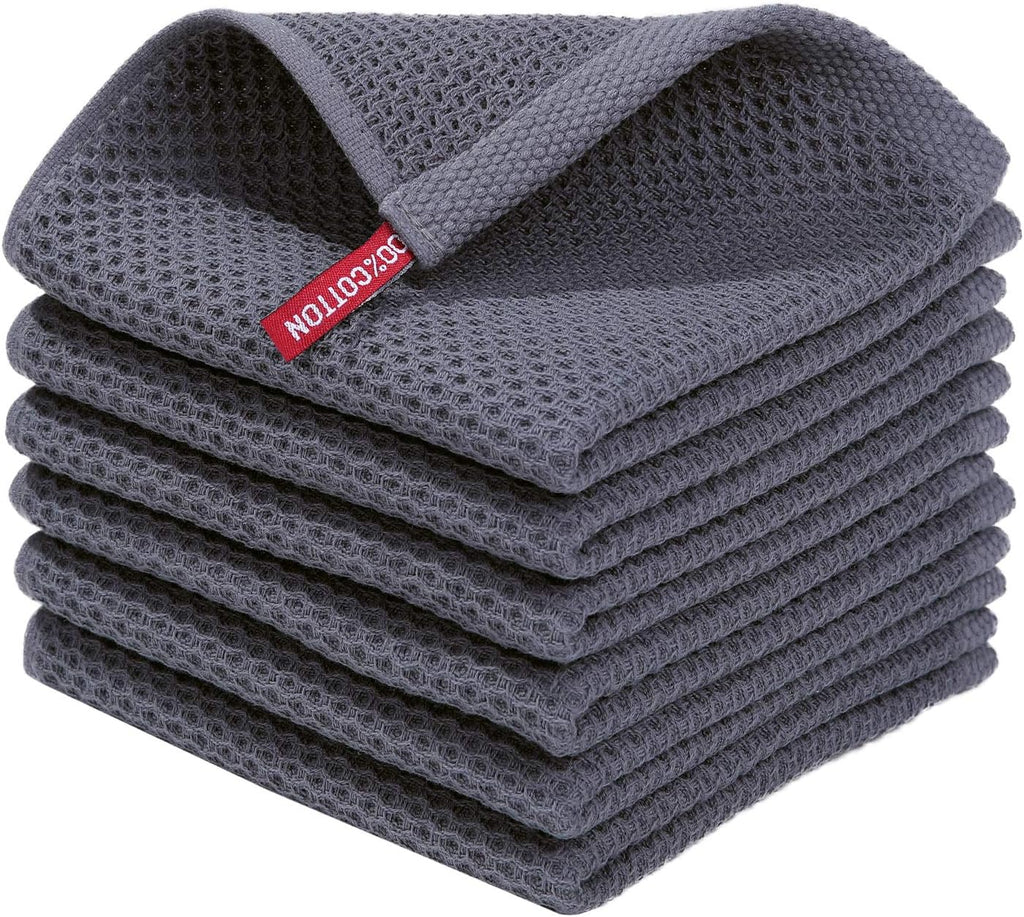 Homaxy Cotton Waffle Weave Dish Cloths 6-Pk