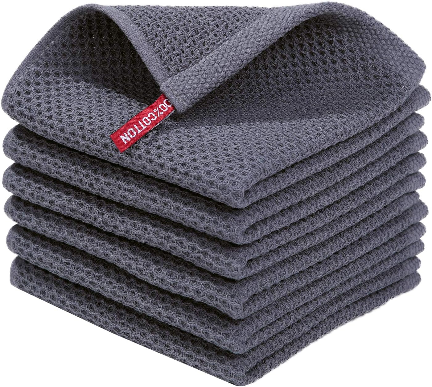 Homaxy Cotton Waffle Weave Dish Cloths 6-Pk