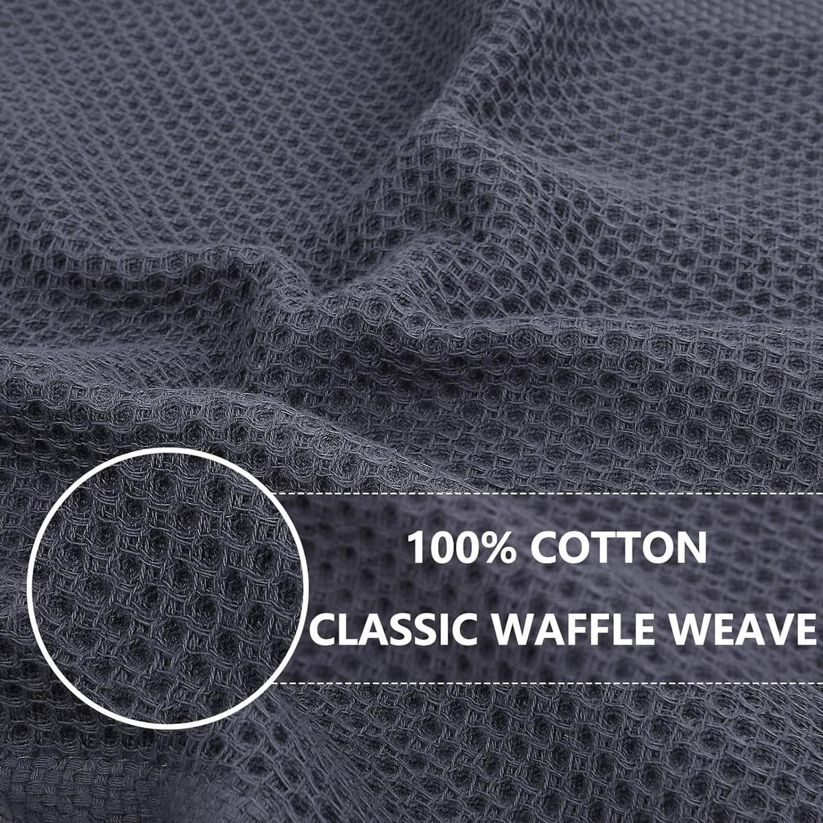 Homaxy Cotton Waffle Weave Dish Cloths 6-Pk - Detail view