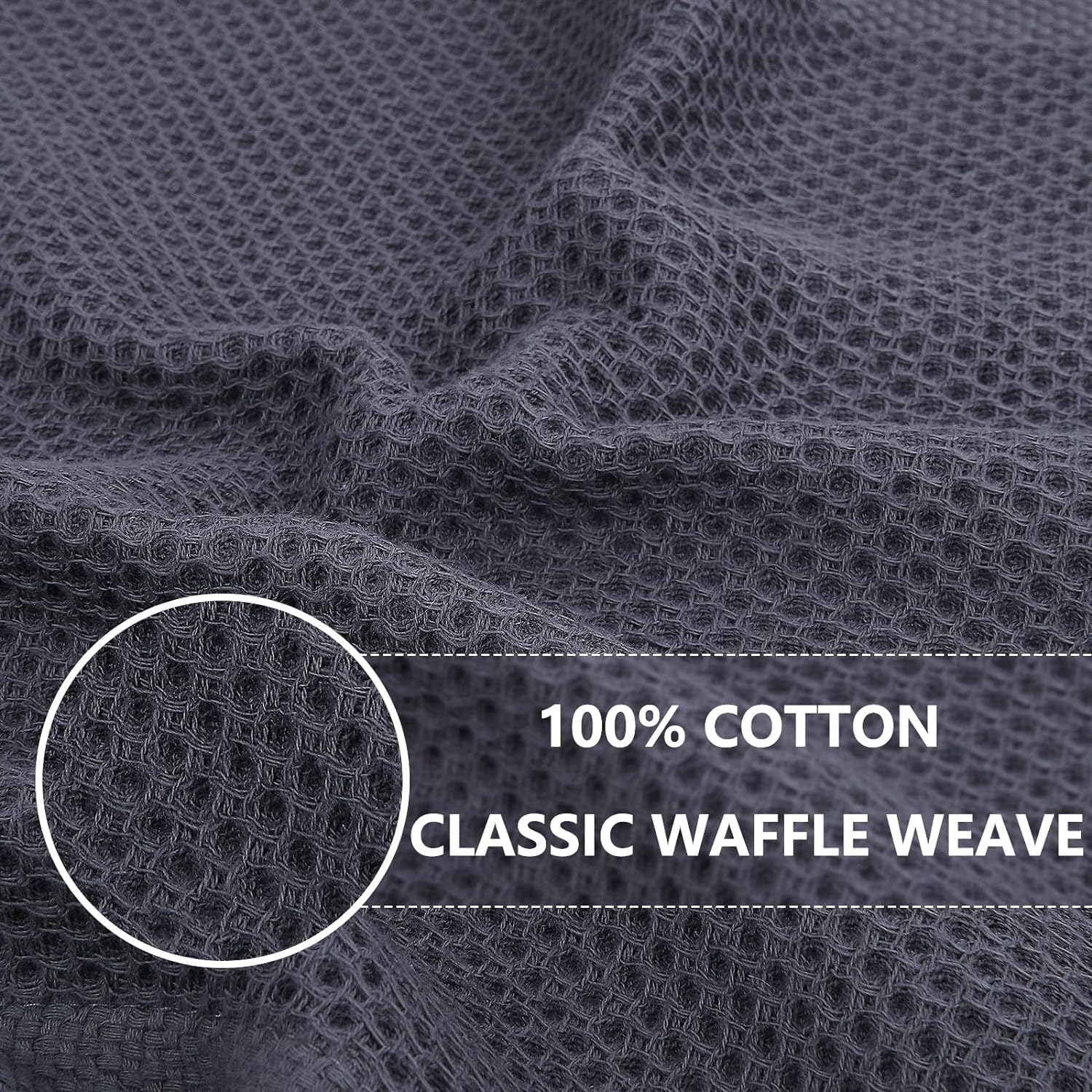 Homaxy Cotton Waffle Weave Dish Cloths 6-Pk - Detail view