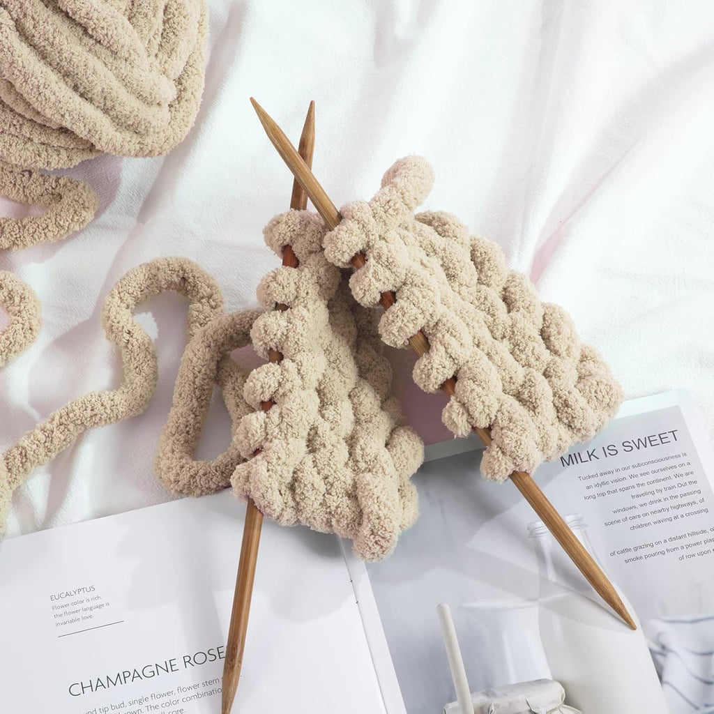 Hombys Khaki Chunky Chenille Yarn - Packaging