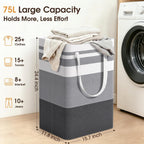 HomeHacks 2 Pack Large Laundry Baskets - Alternate angle