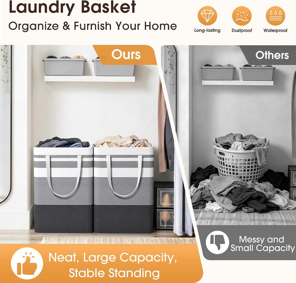 HomeHacks 2 Pack Large Laundry Baskets - Close-up