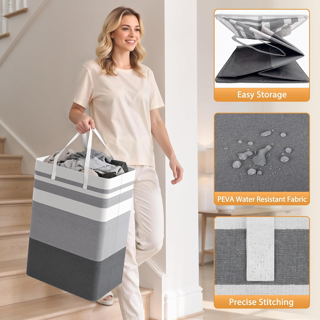 HomeHacks 2 Pack Large Laundry Baskets - In use