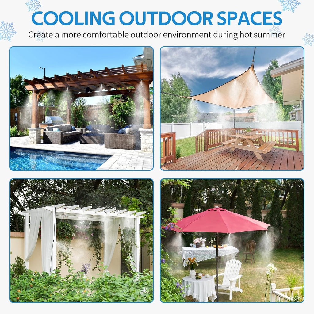 HOMENOTE Misting Cooling System 26FT 7 Nozzles - Size reference