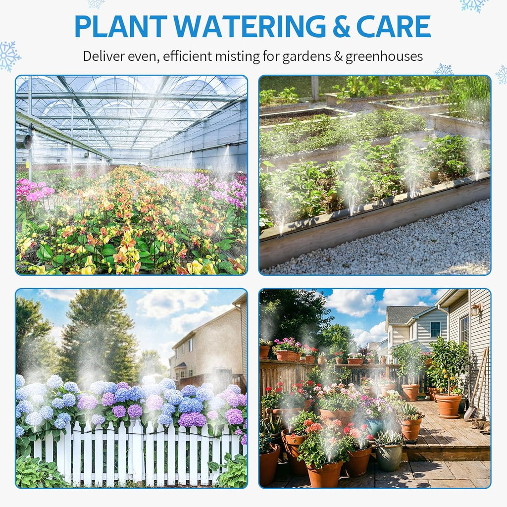 HOMENOTE Misting Cooling System 26FT 7 Nozzles - In use