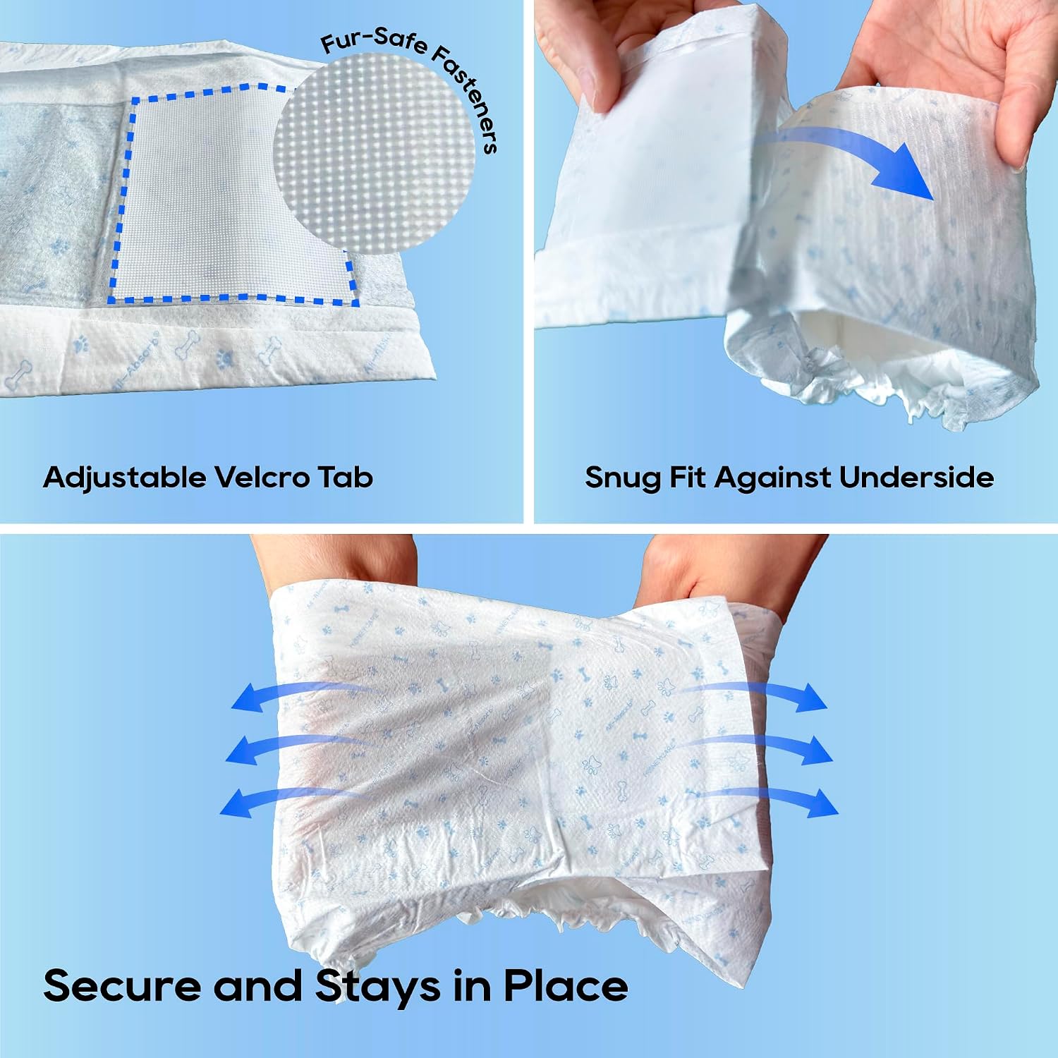 All-Absorb A26 Male Dog Wraps, 50 Count, Small - Size reference