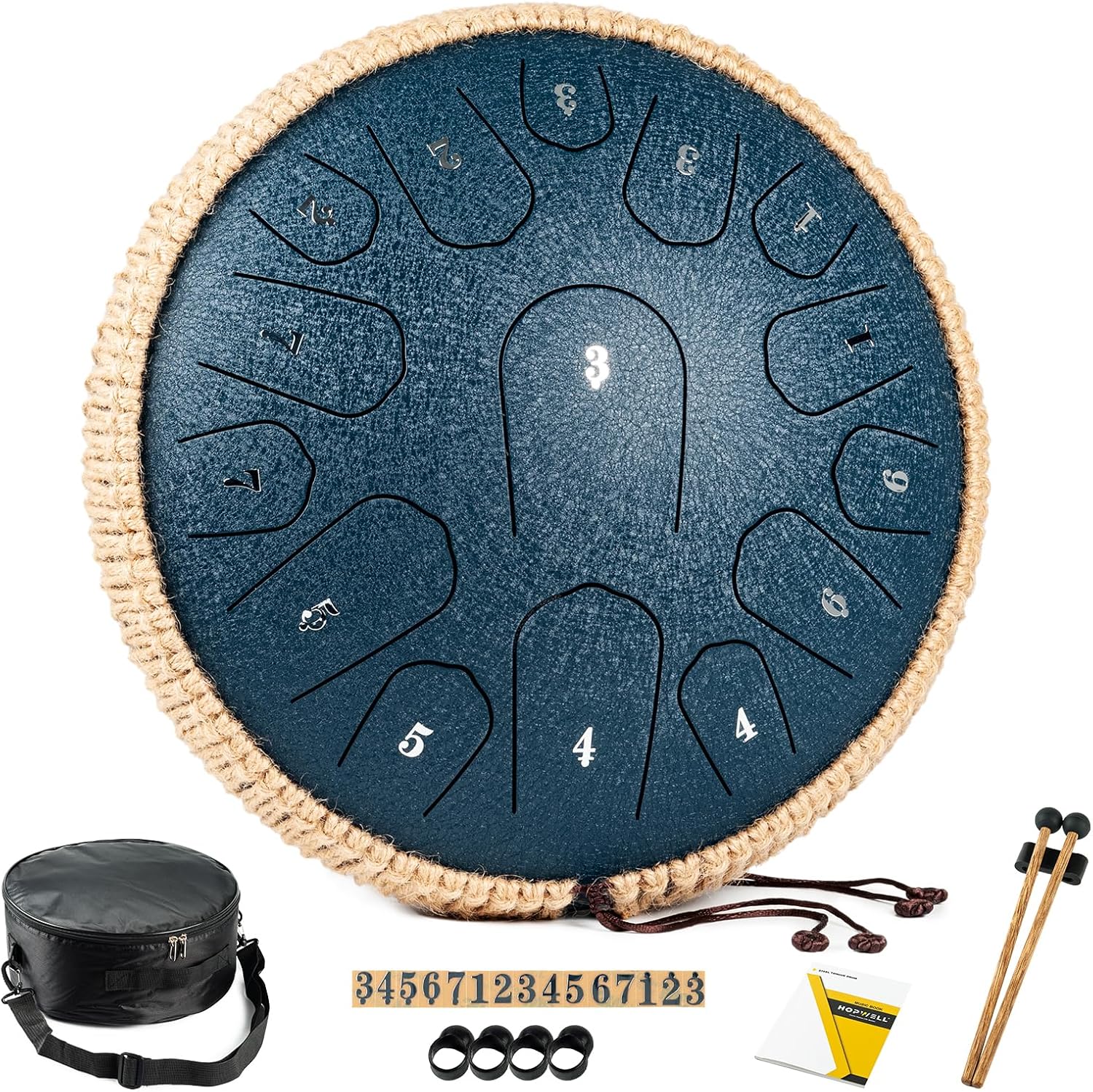 HOPWELL 13 Inch Steel Tongue Drum, D Major