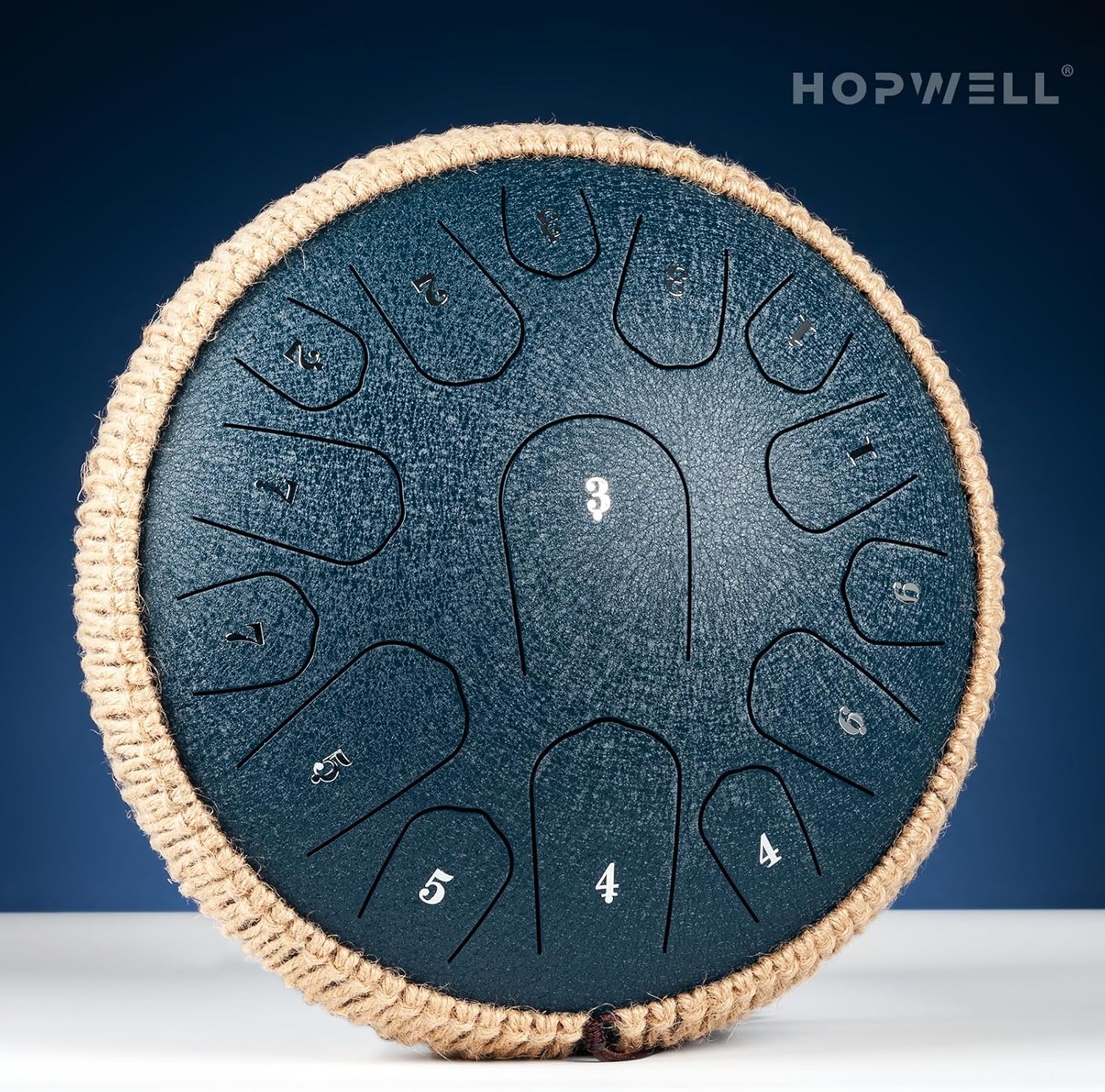 HOPWELL 13 Inch Steel Tongue Drum, D Major - Detail view