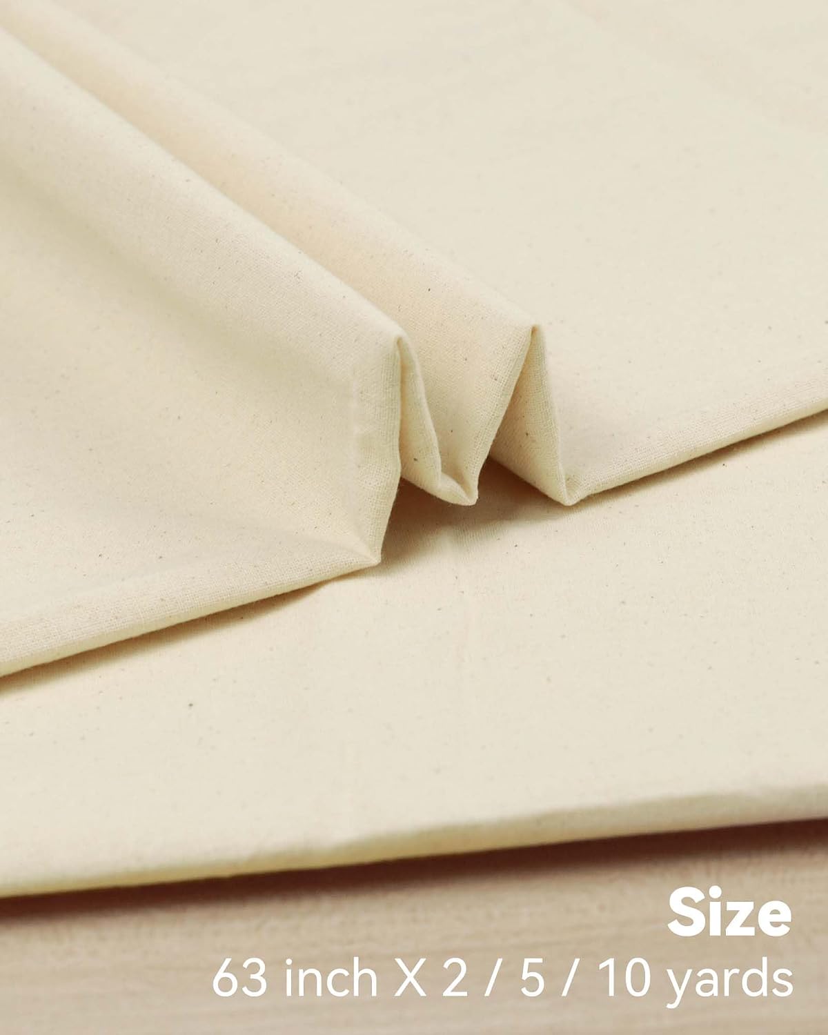 HOTGODEN Cotton Muslin Fabric, 63 x 10 Yards - Alternate angle