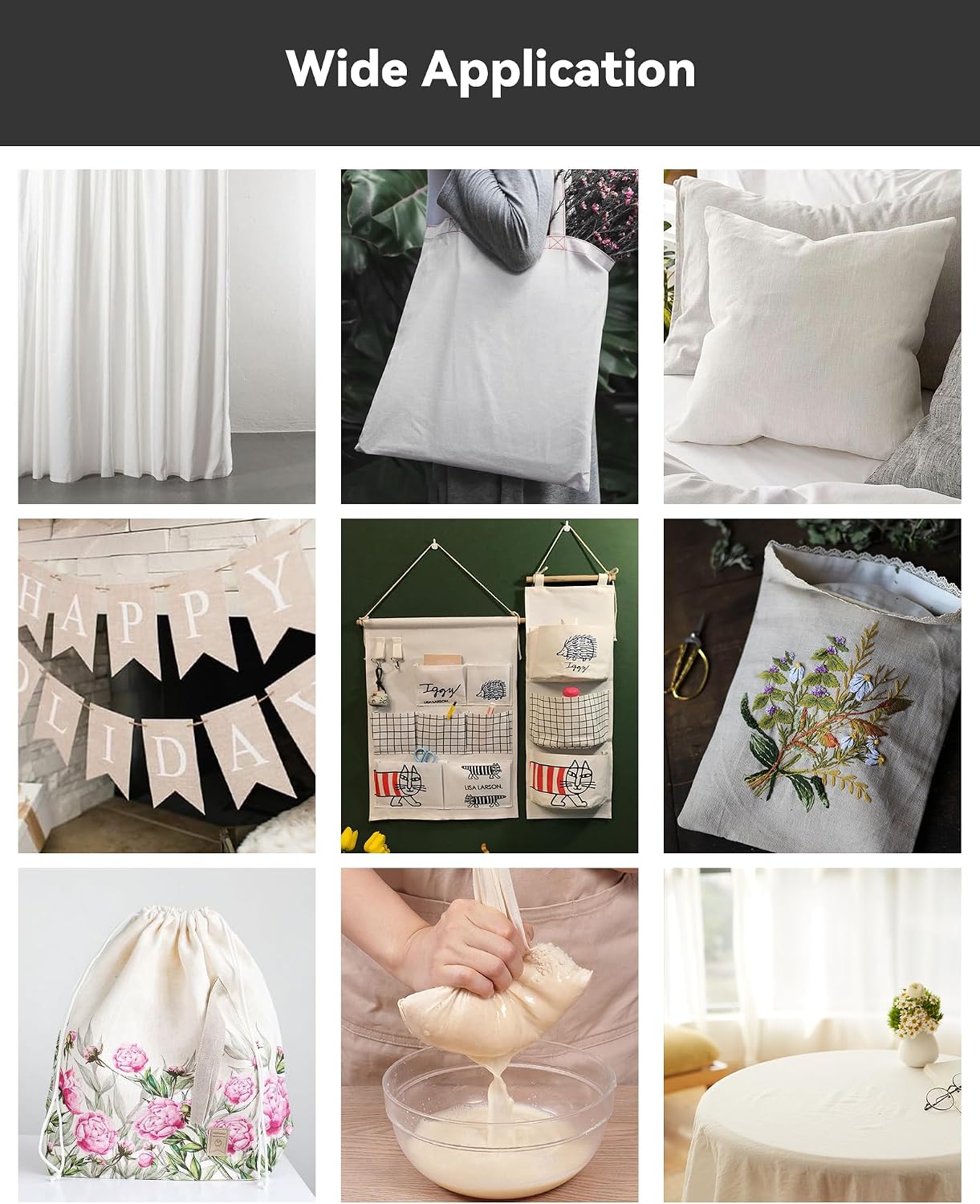 HOTGODEN Cotton Muslin Fabric, 63 x 10 Yards - In use