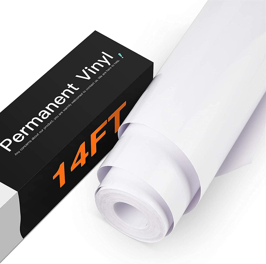 HTVRONT White Permanent Vinyl Roll, 12x14 FT