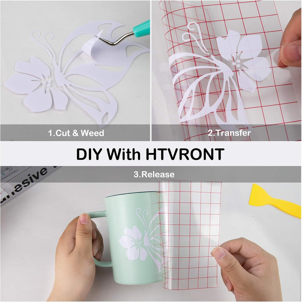 HTVRONT White Permanent Vinyl Roll, 12x14 FT - Packaging