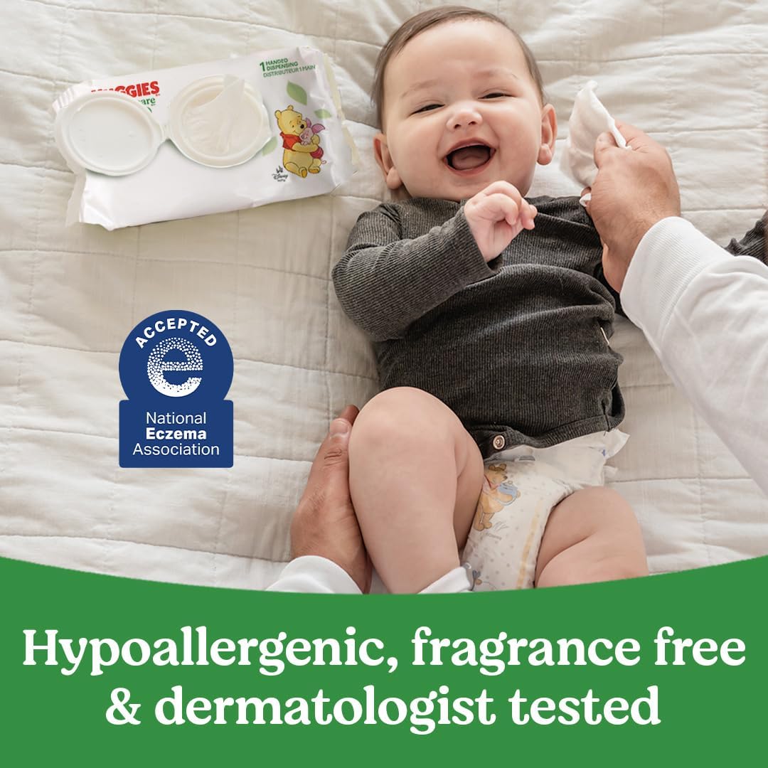 Huggies Natural Care Sensitive Baby Wipes - Size reference