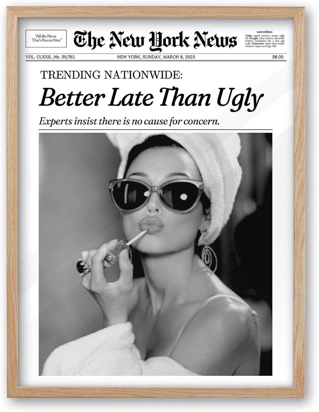 iHery 12x16in Audrey Hepburn Bathroom Art