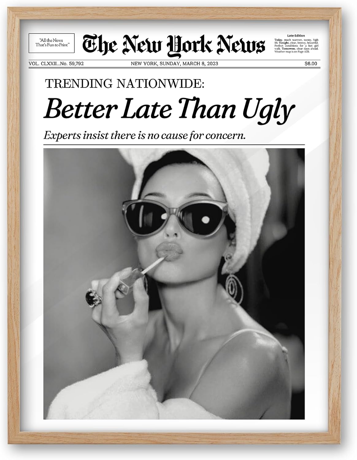 iHery 12x16in Audrey Hepburn Bathroom Art