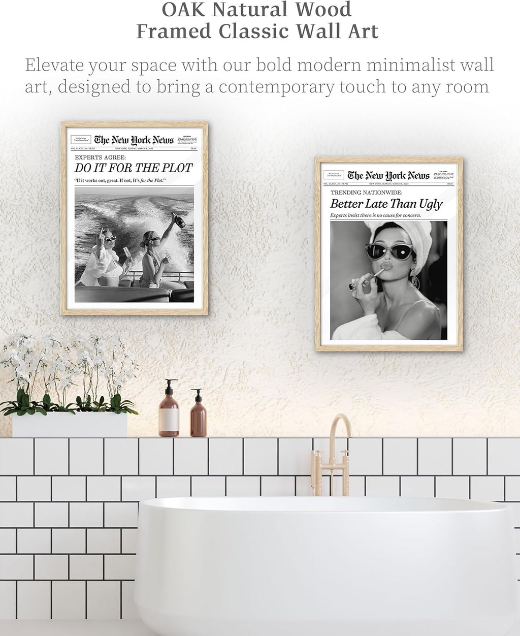 iHery 12x16in Audrey Hepburn Bathroom Art - Size reference