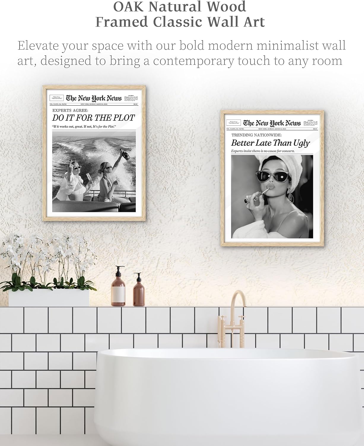 iHery 12x16in Audrey Hepburn Bathroom Art - Size reference